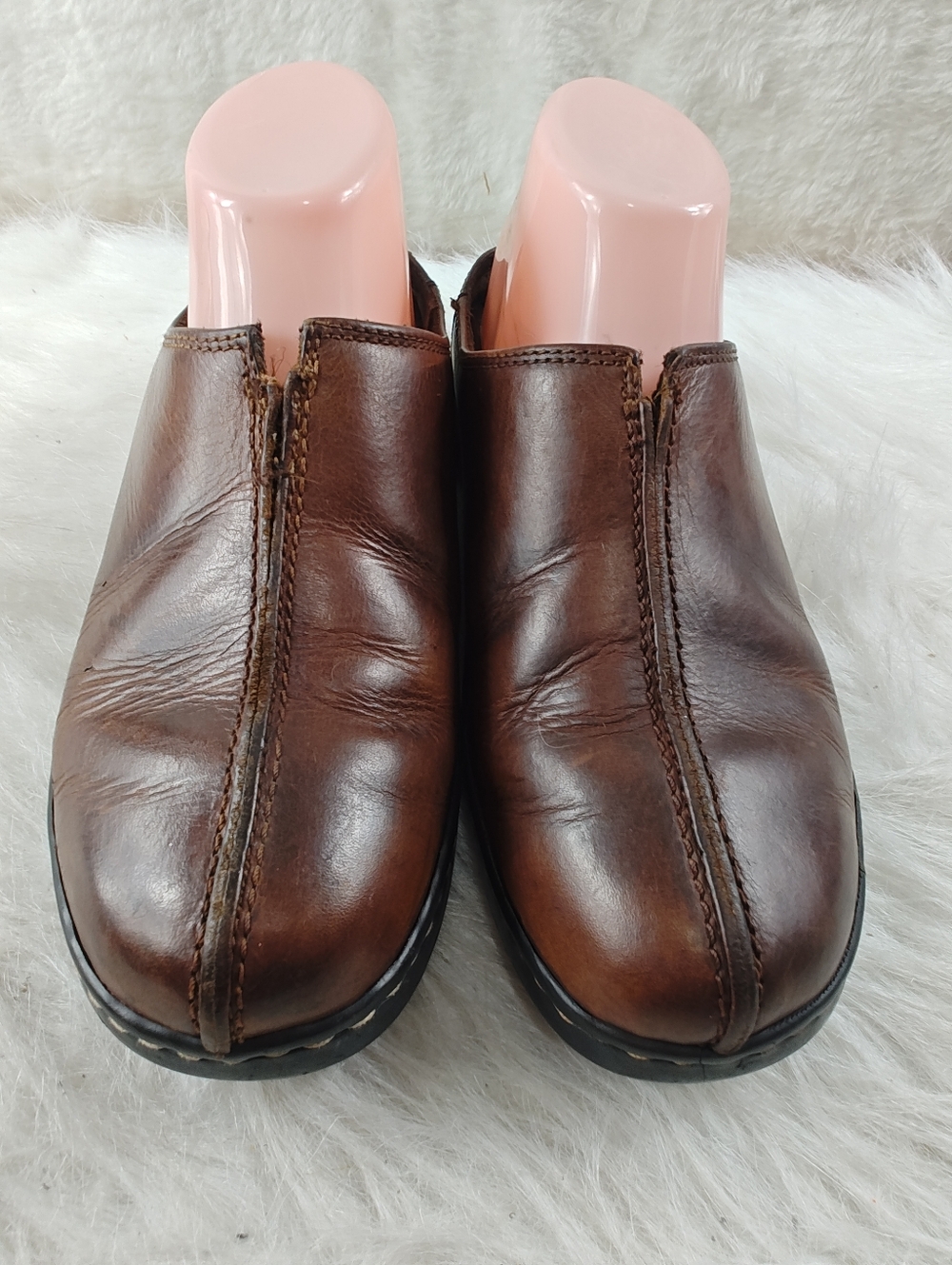 Eastland Brown Leather Mule Clogs Slip-On Comfort Shoes Women’s Size 9M